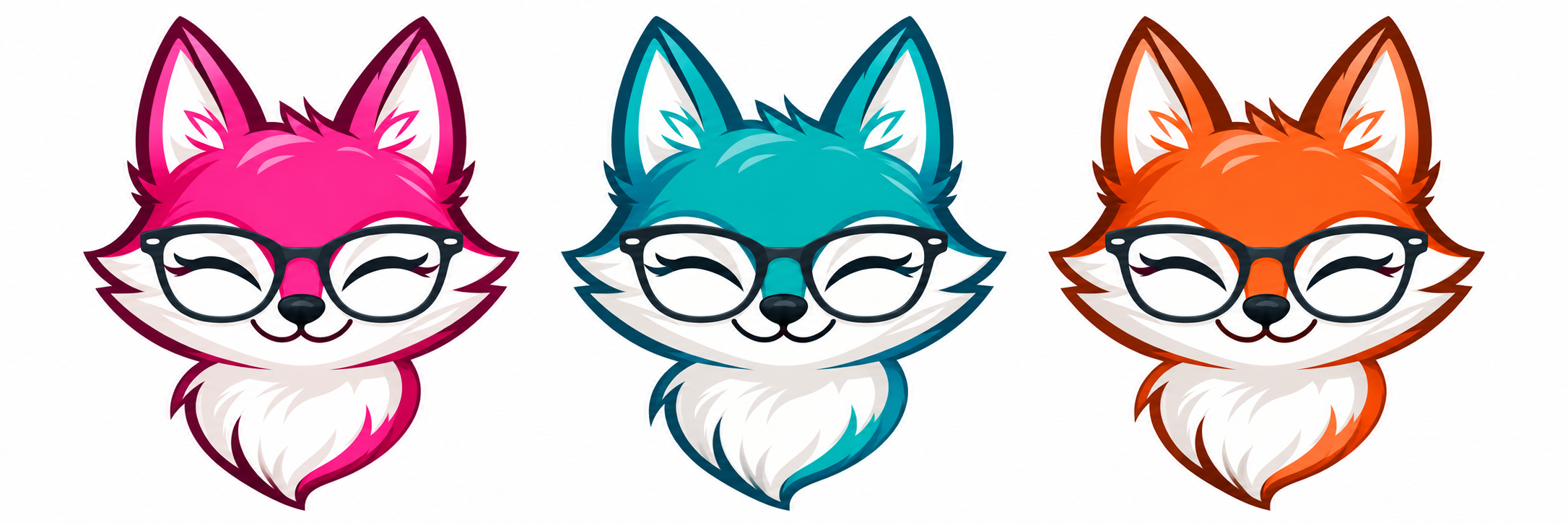 pink fox wearing glasses